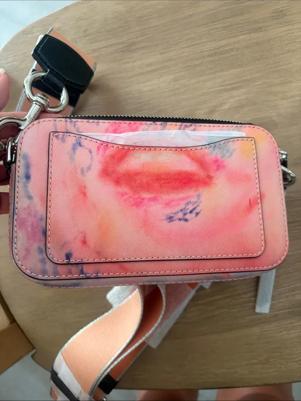 NWT Marc Jacobs The Snapshot Watercolor Crossbody Pink Leather - Image 5