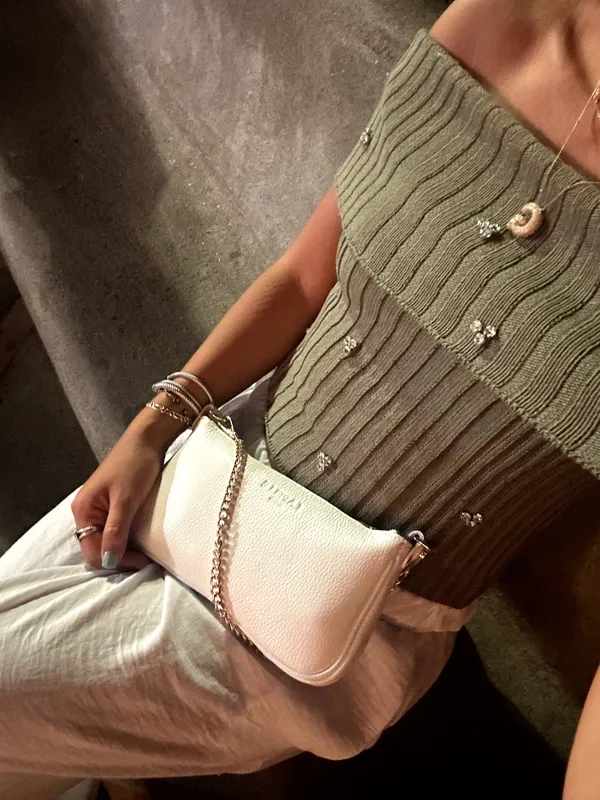 ZARA Green Off The Shoulder Rhinestone Top - Image 4