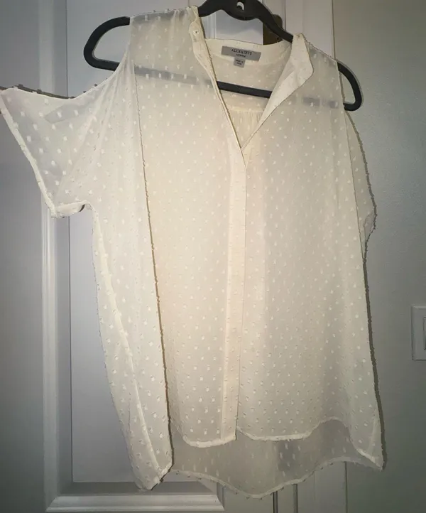 Allsaints cold shoulder chiffon shirt - Image 3