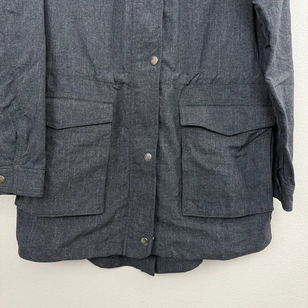 Duluth Trading Jacket Womens Medium Gray Mist Master Hooded Utility Parka - Image 3
