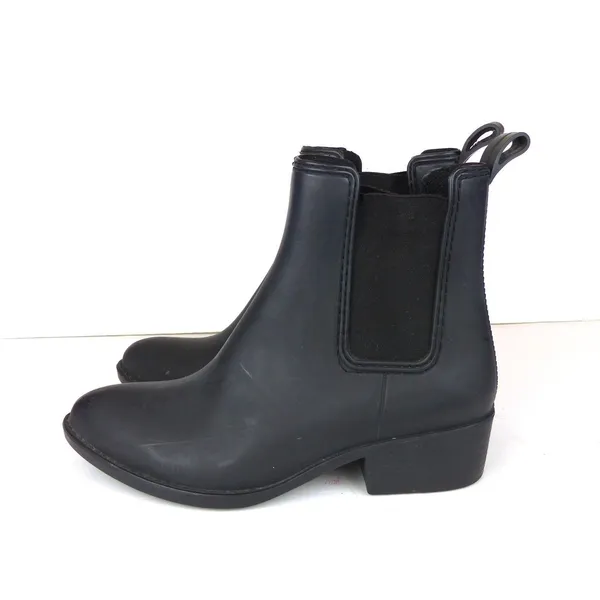Jeffrey Campbell Stormy Chelsea Rain Boots Women 8 Black Matte Pointed Toe - Image 5
