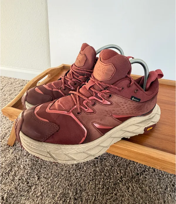 Hoka Anacapa Gototex Megagrip Women’s 9 B Trainers Sneakers Maroon Coral - Image 9
