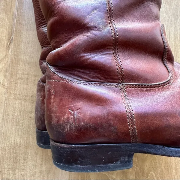 Frye Melissa Button Brown Leather Cognac Tall Riding Boots, Women’s Size 7 - Image 6