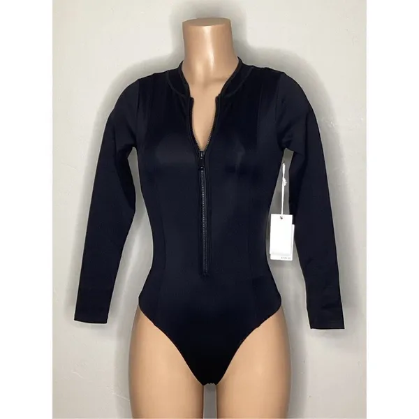 NEW. Good American black long sleeve scuba suit. XS. Retails $129 - Image 8