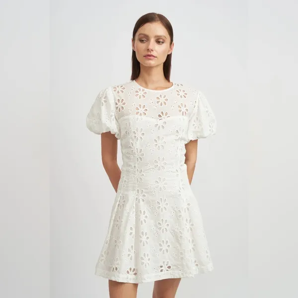 En Saison Adina Lace Mini Dress in White Size Small NWT - Image 7