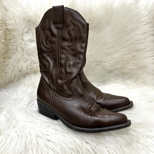 Rampage Wittney Faux Leather Cowgirl Boots Sz 7.5 - Image 2
