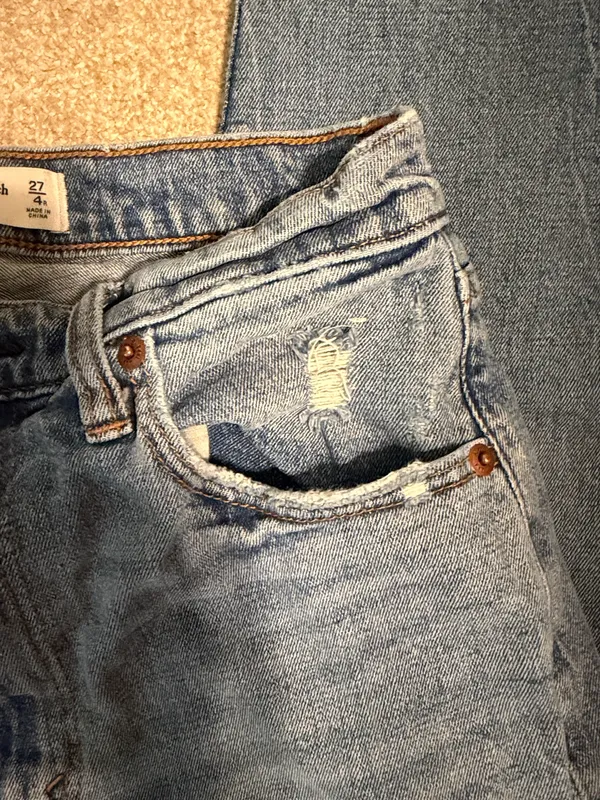 Abercrombie The Ankle Straight Ultra High Rise Distressed Jeans - Image 5