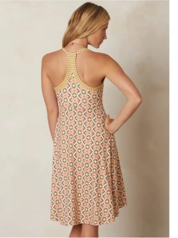 prAna Cali Dress in the Safari Guava geometric print - Image 2