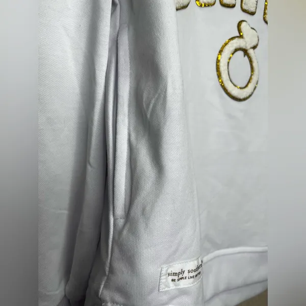 Simply Southern White and Gold 'Bride' Sweatshirt - Image 5