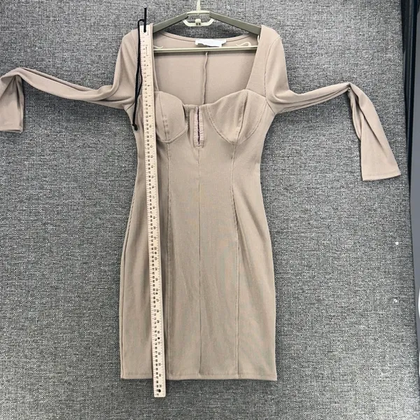 ASTR the Label Ribbed Dress Taupe Medium‎ - Image 12