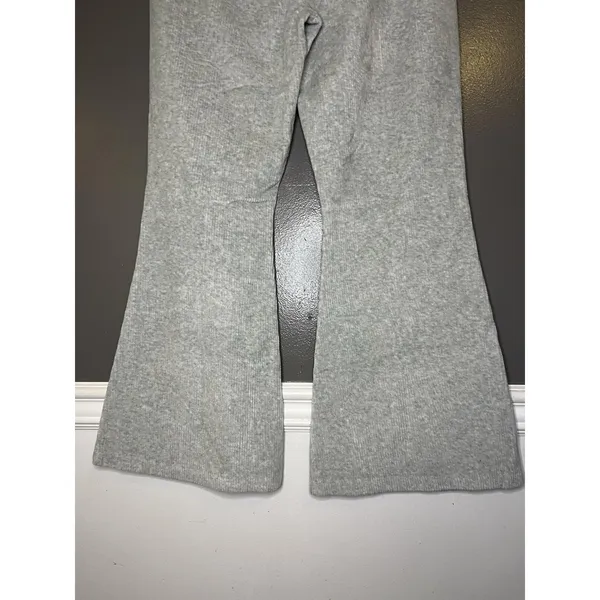 Aerie Pants Womens Large Gray Knit Wide Leg Lounge Sweatpants Elastic Waist - Image 6