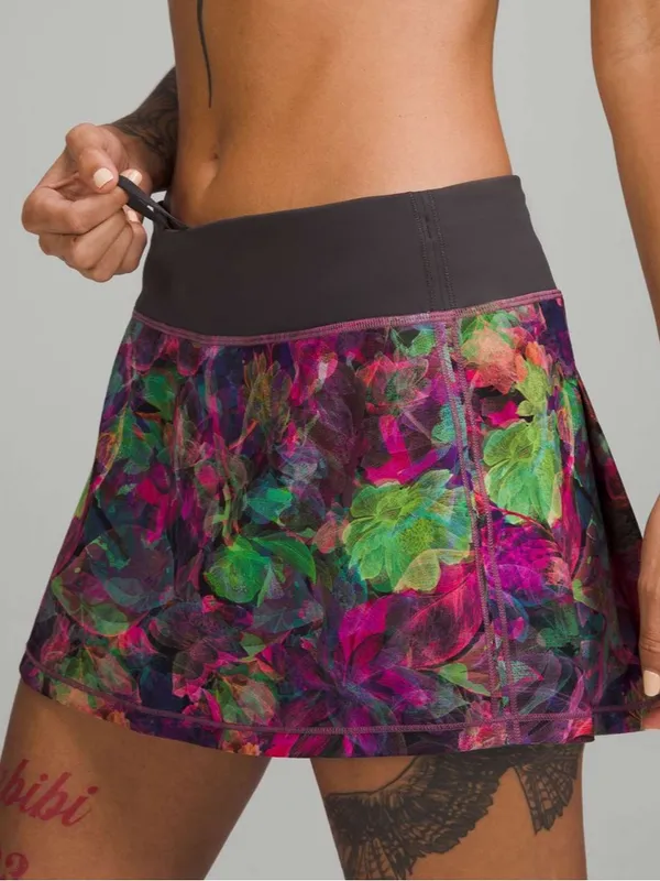 Lululemon Pace Rival Mid-Rise Skirt in Vivid Floral Tone Multi - Image 2