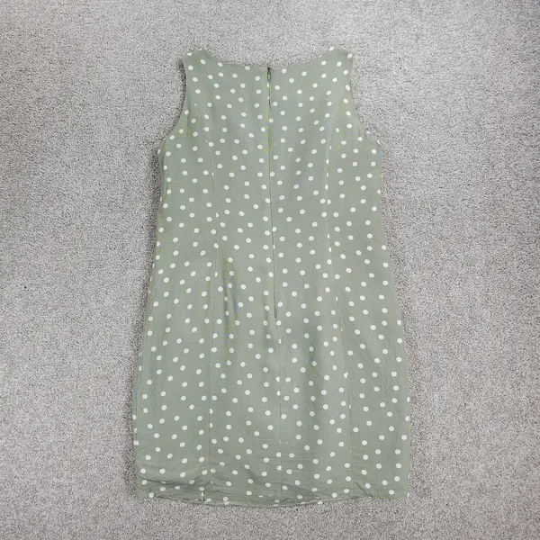 Vintage 90's Ice Cube by Michael Dress Womens 12 Green Polka Dot Rayon Mod Retro - Image 12
