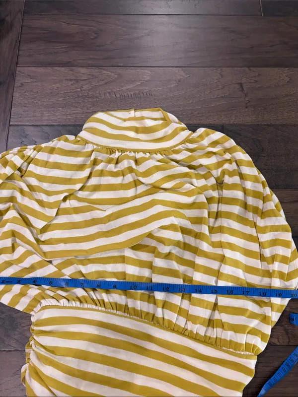 New With Tags Anthropologie Maeve Ruched Mock Neck Striped Top Sz M - Image 11