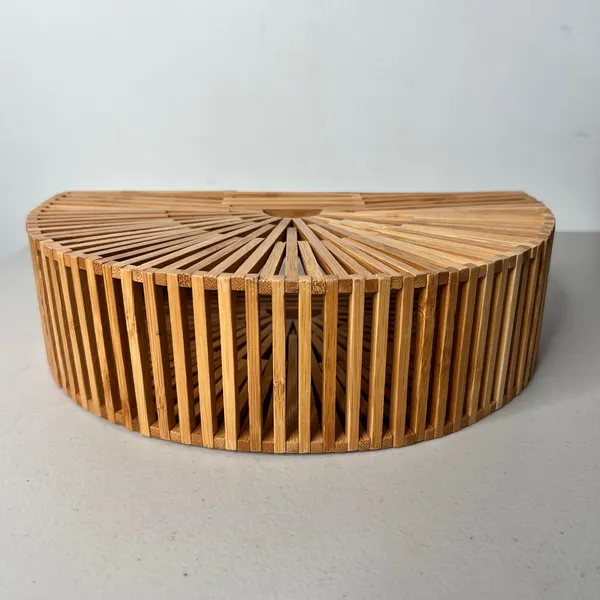 Bamboo Natural Half Moon Handbag - Image 6
