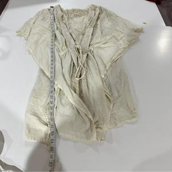 Sweet Magnolia Off White‎ Cream Lace Tie Waist Lightweight Cardigan OS - Image 7