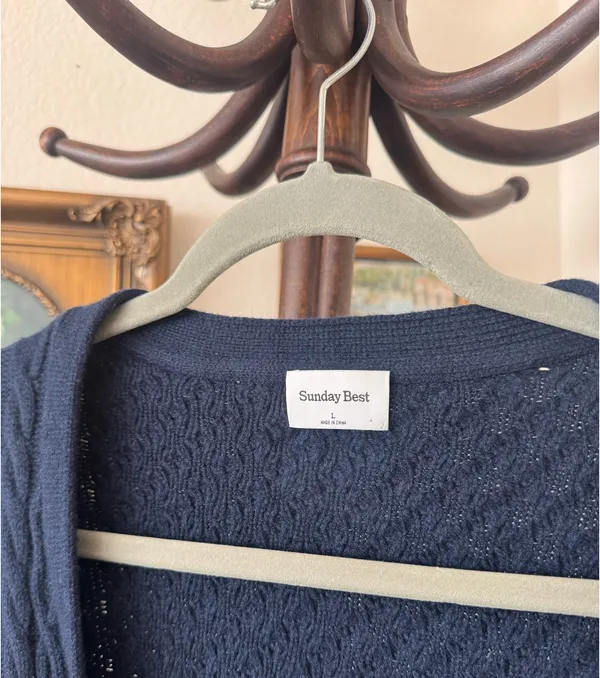 Aritzia Peggy Navy Blue Cardigan - Image 3