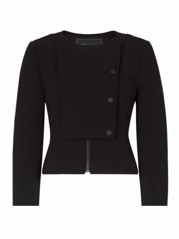 BCBGMaxAzria Jaymes Peplum Moto Jacket Black - Image 4