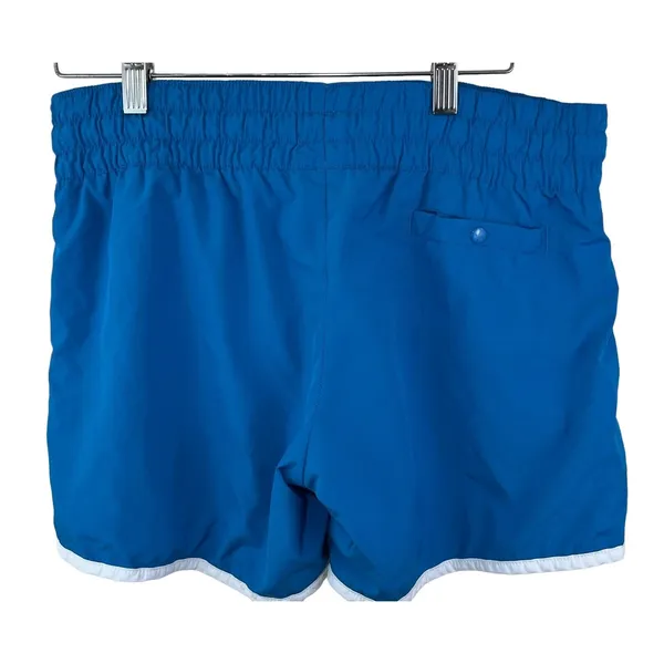Vtg Nike Blue Shorts Mesh Lined Athletic Medium Sportswear White Women's Elastic - Image 4
