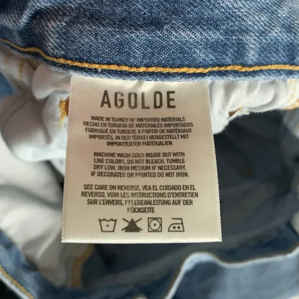 Agolde Women's Blue Distressed Boho Jeans Size 24 - Image 8