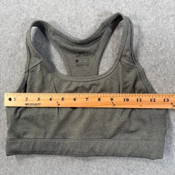 Nike Dri-Fit Racerback Sports Bra Size Small Gray Workout Gym Running - Image 4