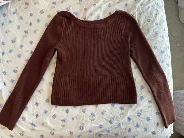 Cider Brown Crop Sweater - Image 2