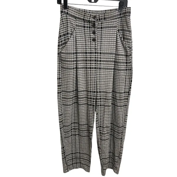 Free‎ People Posey Plaid Tapered Pants High Rise Dark Academia Trousers Size S - Image 3