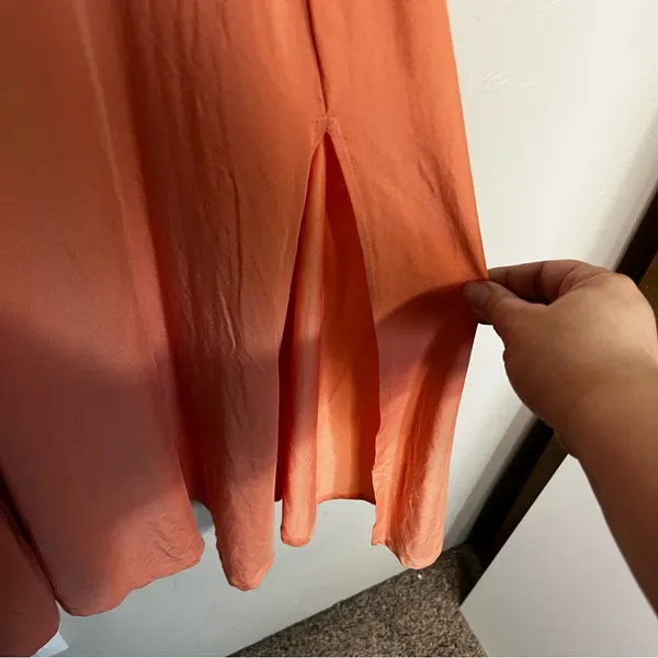 Wilfred Aritzia Montague Balconette Orange Midi‎ Slit Dress - Image 5