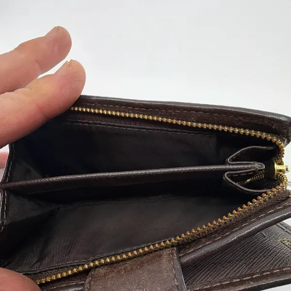 Coach Brown Signature Canvas Flap Wallet - Image 4