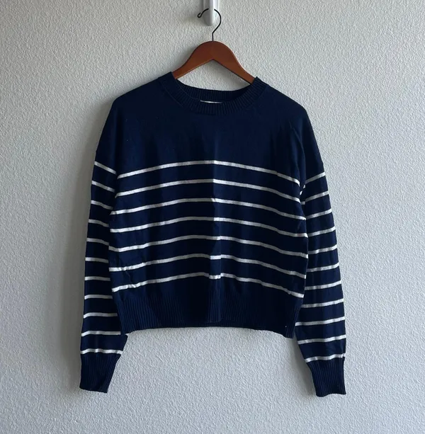 Z Supply Blue & White Striped Sweater - Image 2