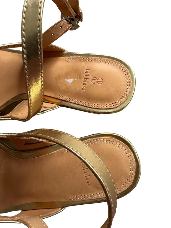 BILL BLASS Gold Platform Sandals Size 7.5 - Image 8