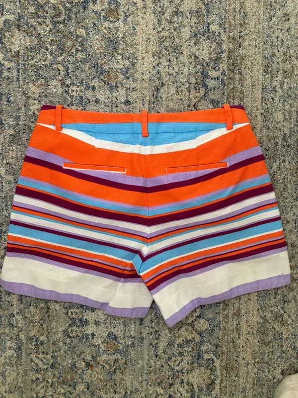 J.Crew Multicolor Striped Shorts Size 6 Colorful Casual Summer - Image 3