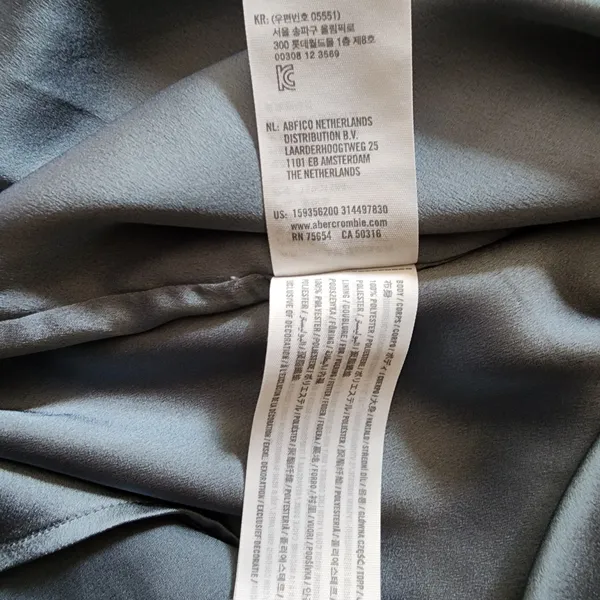 Abercrombie & Fitch‎ Silky Bodycon Mini Cocktail Slip Dress Sea Blue LT - Image 4