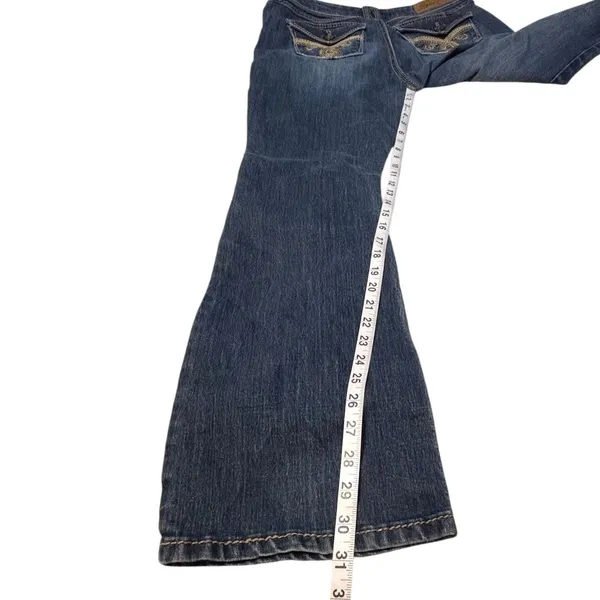 Seven7 Bootcut Jeans Women's Size 10 Medium Wash Stretch Embroidered Pockets - Image 4