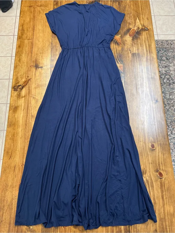 Lulus Easy for Me Navy Blue Short Sleeve Maxi Dress Size Small NWT - Image 10