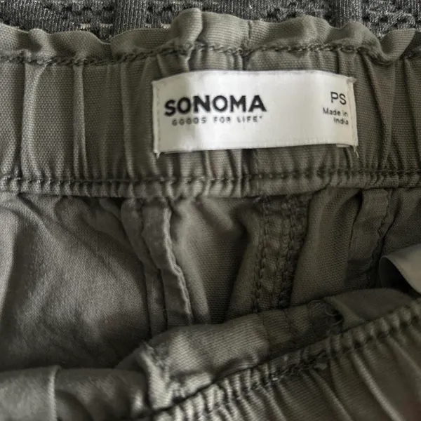 Women’s Size S Dark Grey Thin Cargo Pants with Drawstring Waistband - Image 3