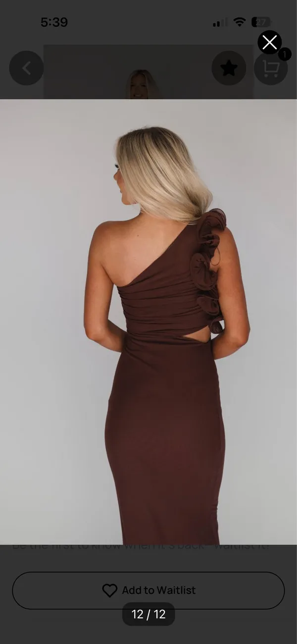These Three Boutique Deanna One Shoulder Ruffle Maxie Dress - Image 4