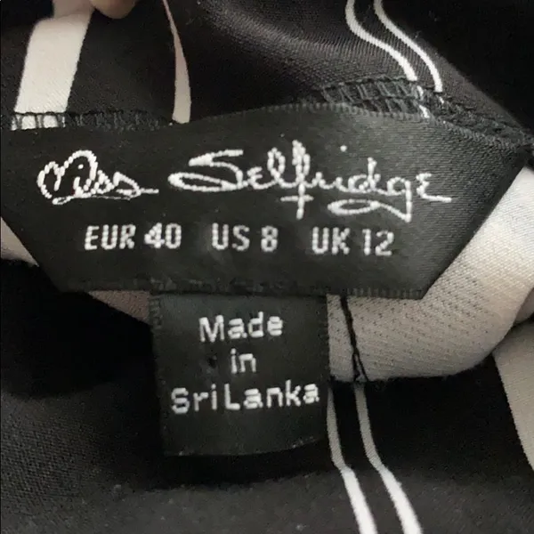 Miss Selfridge Black Mono Striped Paperbag Trouser - Image 8