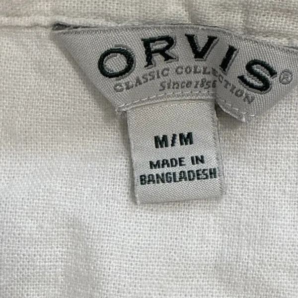 Orvis Linen White Beach Coastal Lagenlook Minimalist Blouse Size Medium - Image 9