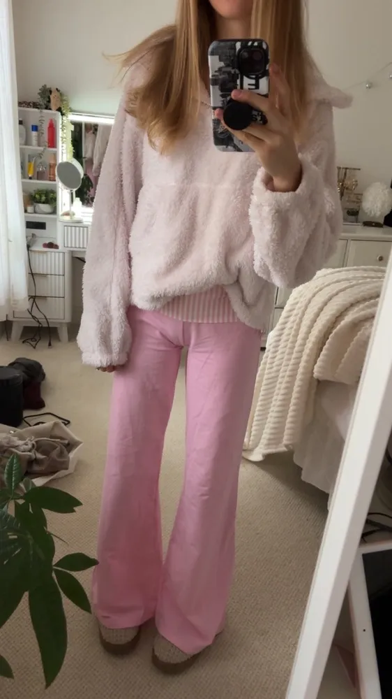 edikted Striped Foldover Pants pink - Image 5