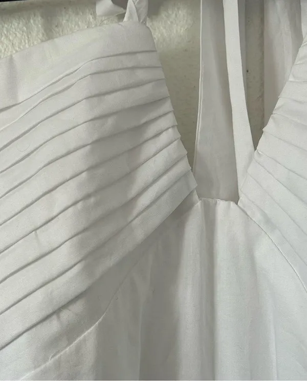 eyelet halter maxi summer dress sz large - Image 7