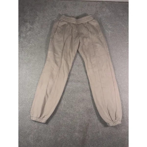 Nike Phoenix Fleece High Waisted Oversized Sweatpants Womens XS Beige Joggers - Image 3