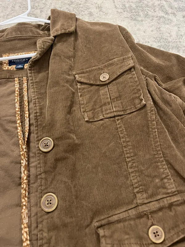 Sonoma Brown Corduroy  Button-Up Jacket - Image 3
