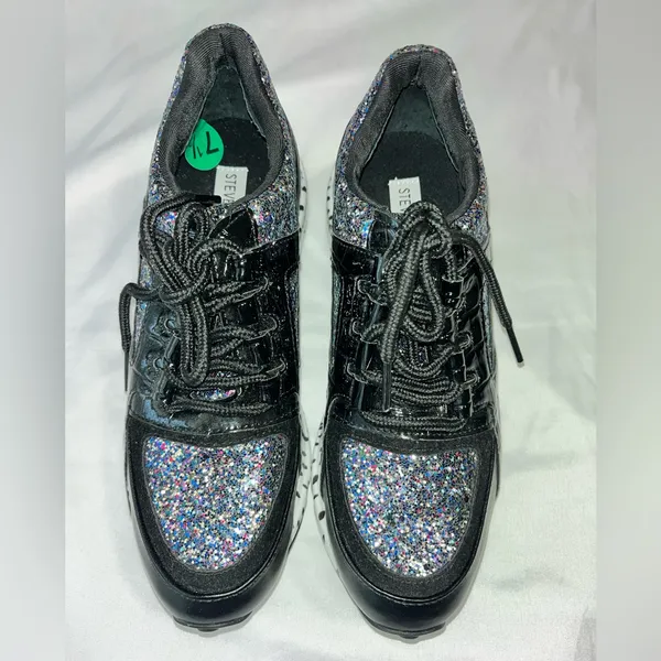 Steve Madden Barra-G platform fashion sneakers Stylish Black and Multicolor - Image 3