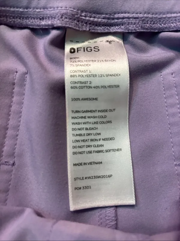 FIGS Womens Lavender Dew Zamora High-Rise Jogger Scrub Pant size Small Petite - Image 4