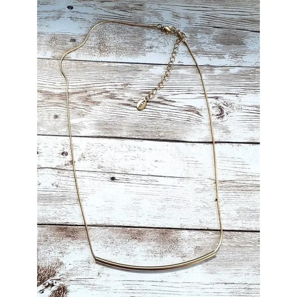 Aldo Necklace Gold Tone Statement Bar Style Necklace - Image 2