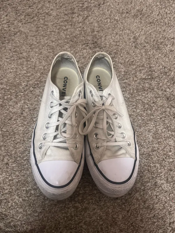 Low top white platform converse  - Image 4