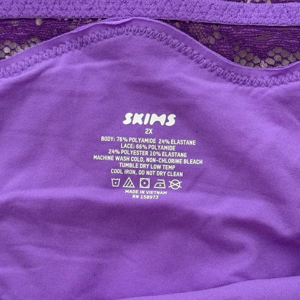 Skims Fits Everybody Lace Bandeau Ultra Violet Multi Size 2X - Image 7