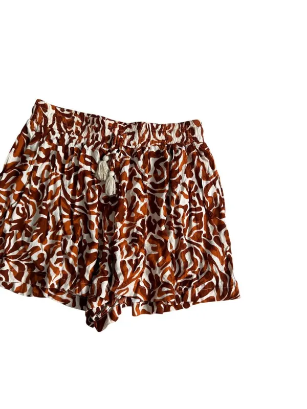 ELAN Brown Cream Printed Shorts Size Large NEW NWT - Image 4