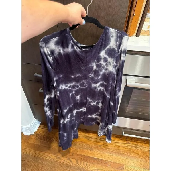 Natural life tie-dye long-sleeve top tunic dress women's large - Image 3
